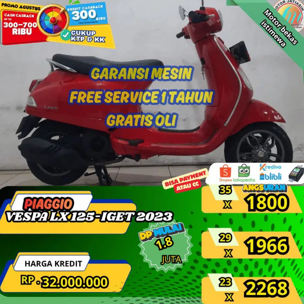 VESPA LX 125-IGET 2023 BISA PAYMENT SPYLATER KREDIVO &CC (SUKSESMOTOR)