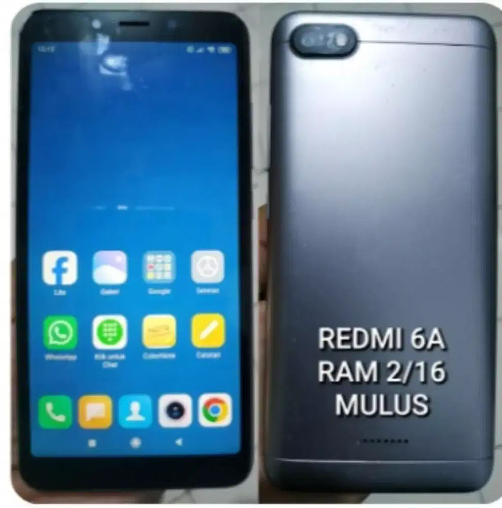 Redmi 6A RAM 2/16 mulus normal batangan backdoor silver cod kranji