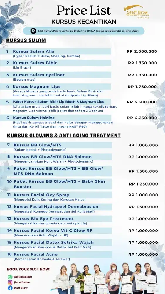 Kursus Sulam Alis / Sulam Bibir / Lash / Pinky Treatment by Steff Brow