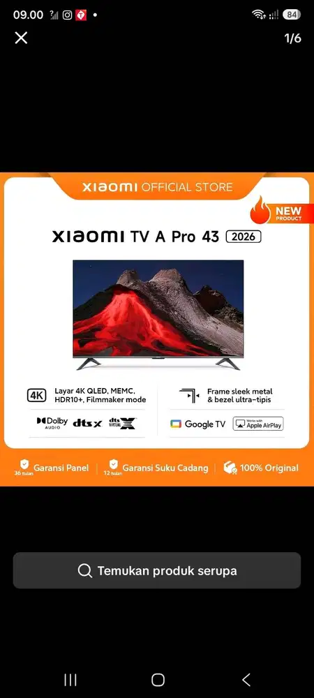 Jual google tv xiaomi 43'