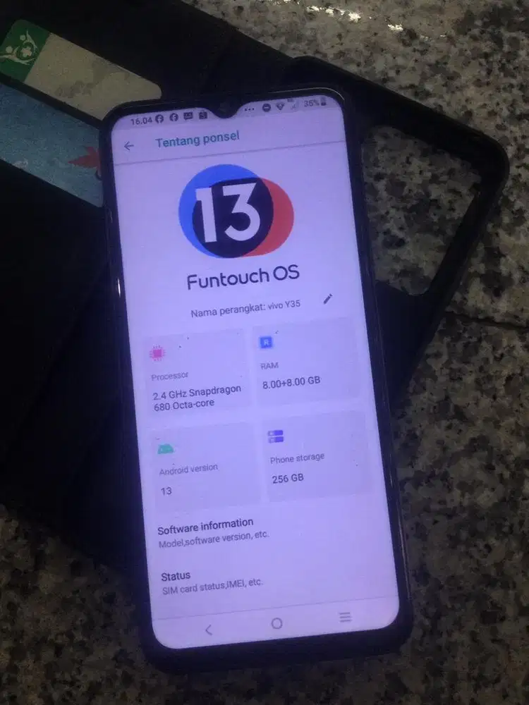 Jual cepat Vivo Y35. 8+8/256GB batangan.