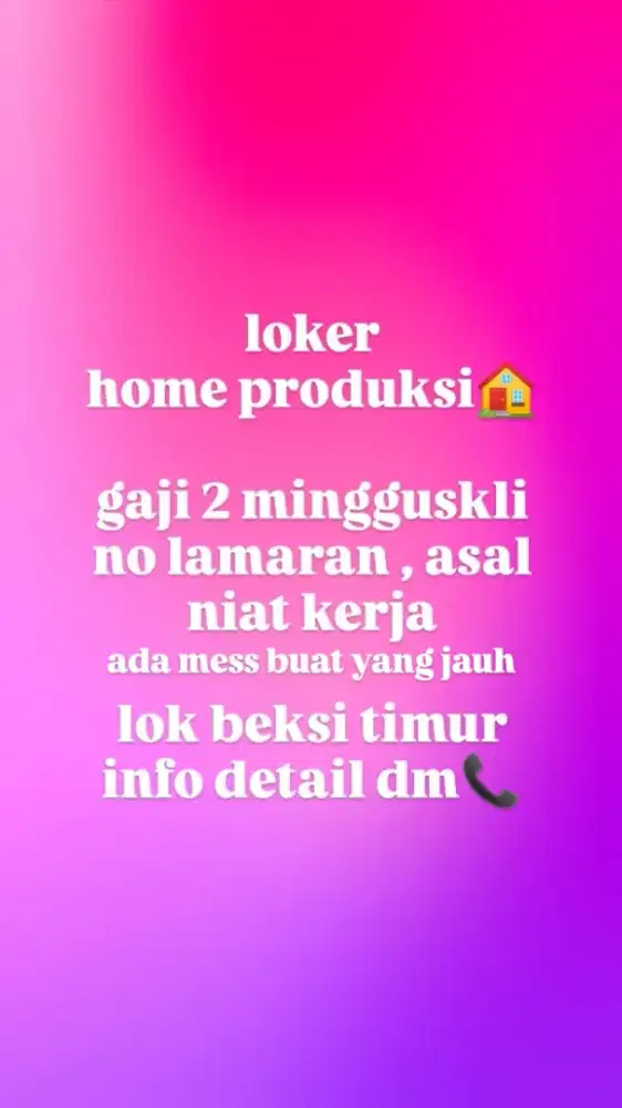 loker helper produksi