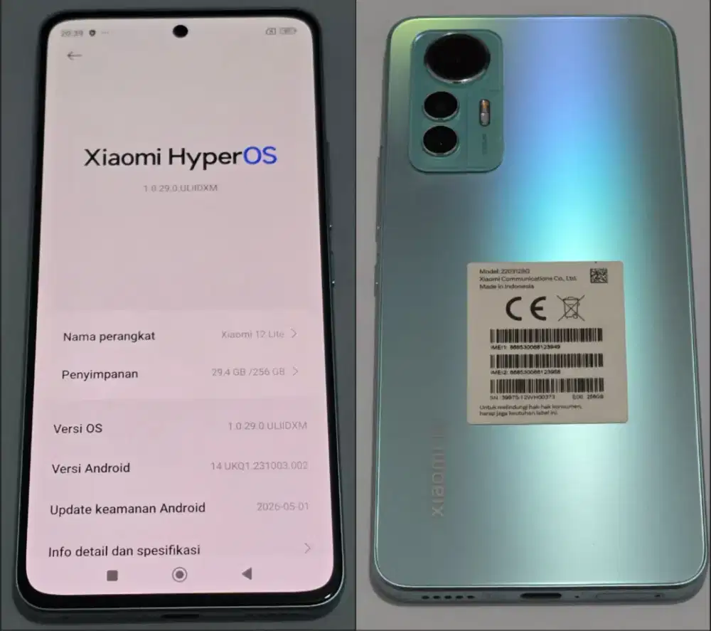 Jual Xiaomi 12 Lite 8/256 Fullset