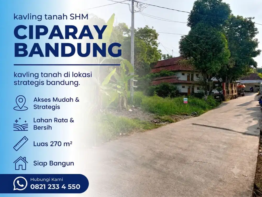 Kavling tanah SHM pecah 270 m² Sagaracipta Ciparay Bandung Selatan