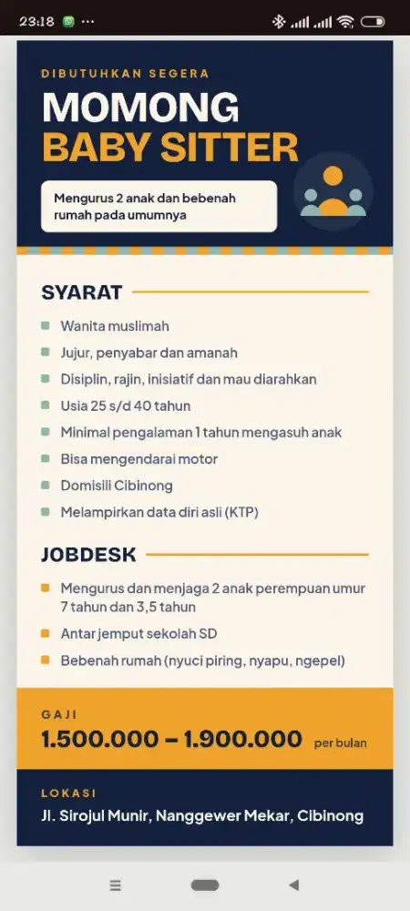 Baby sitter / momong