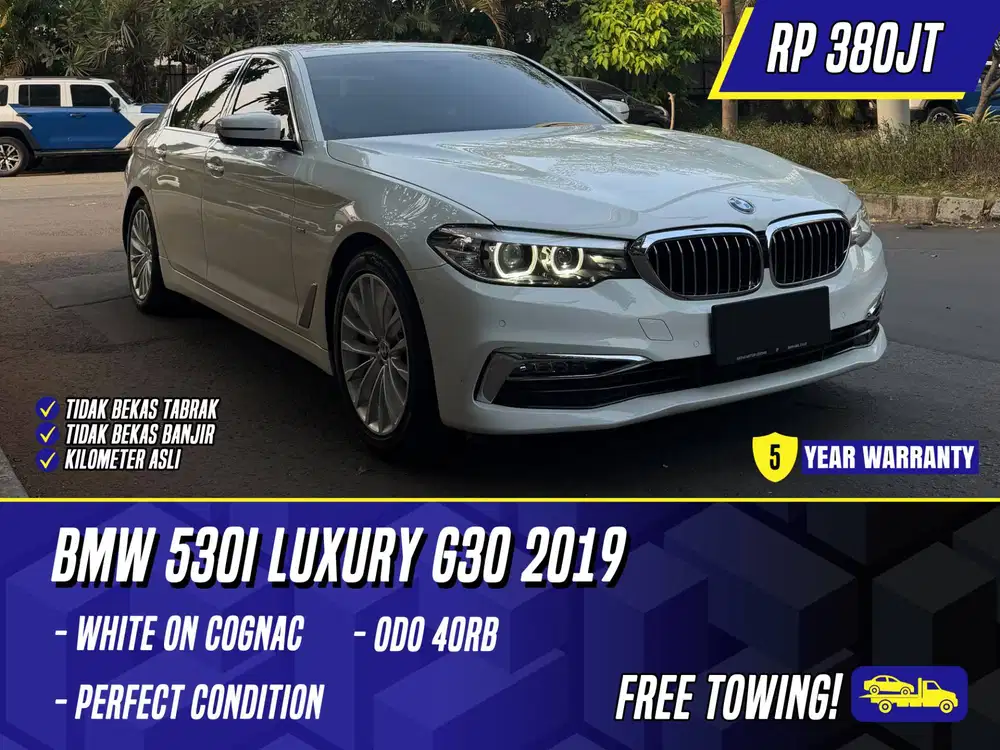 BMW 530i Luxury G30 2019 NIK 2018 White on Cognac Putih 520i