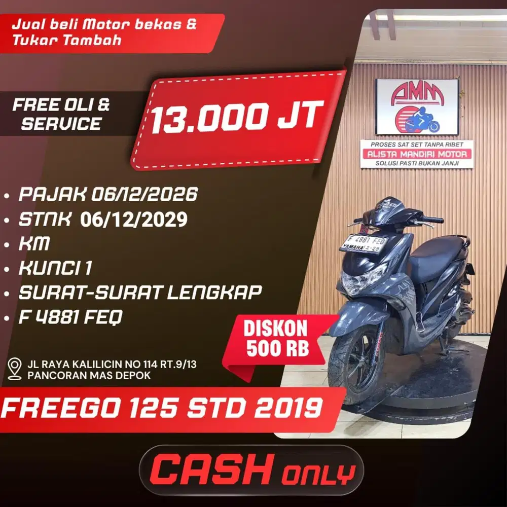 FREEGO 125 S 2019 PAJAK HIDUP CASH / KREDIT CC 0% SPAYLATER ALISTA