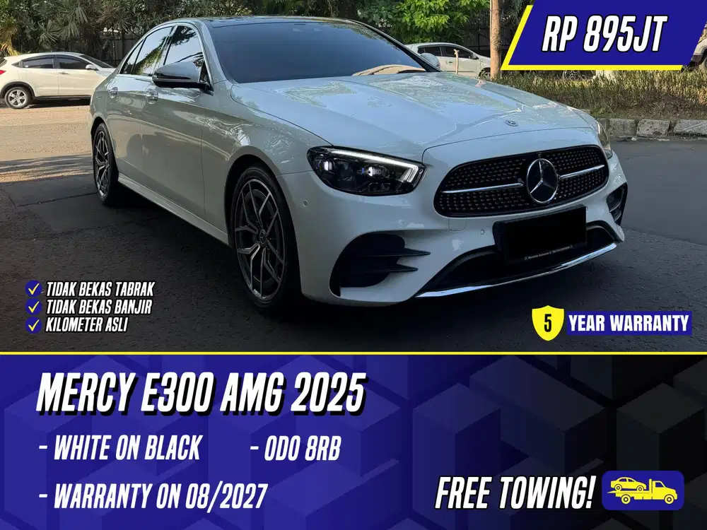 Mercedes Benz E300 AMG 2025 NIK 2023 White on Black Putih Mercy E 300