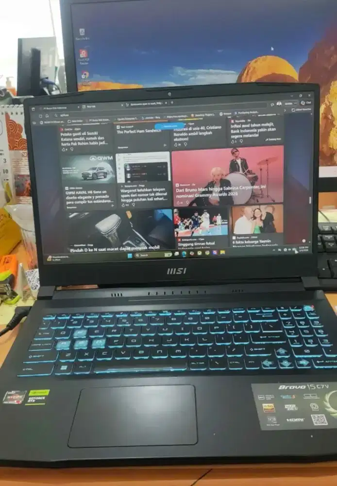 Jual laptop gaming MSI bravo 15 c7v