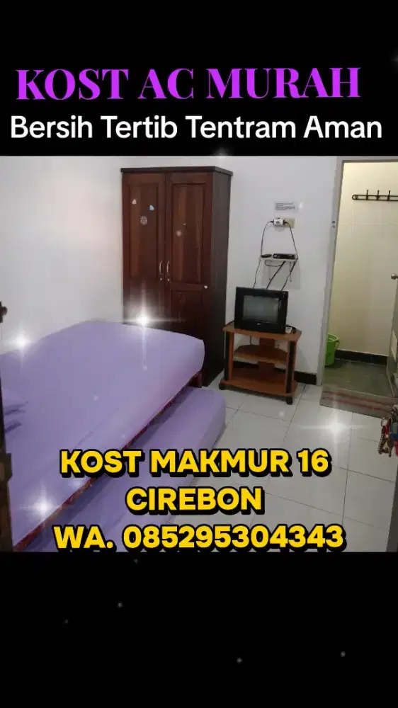 KOST AC MURAH DI CIREBON, STRATEGIS DEKAT KOTA, MALL, SEKOLAH,.