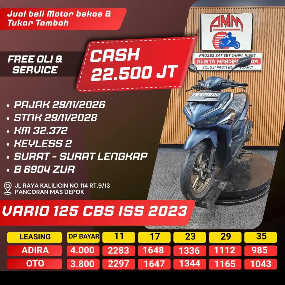 VARIO 125 CBS ISS 2023 PAJAK HIDUP REMOT 2 CASH / KREDIT ALISTA