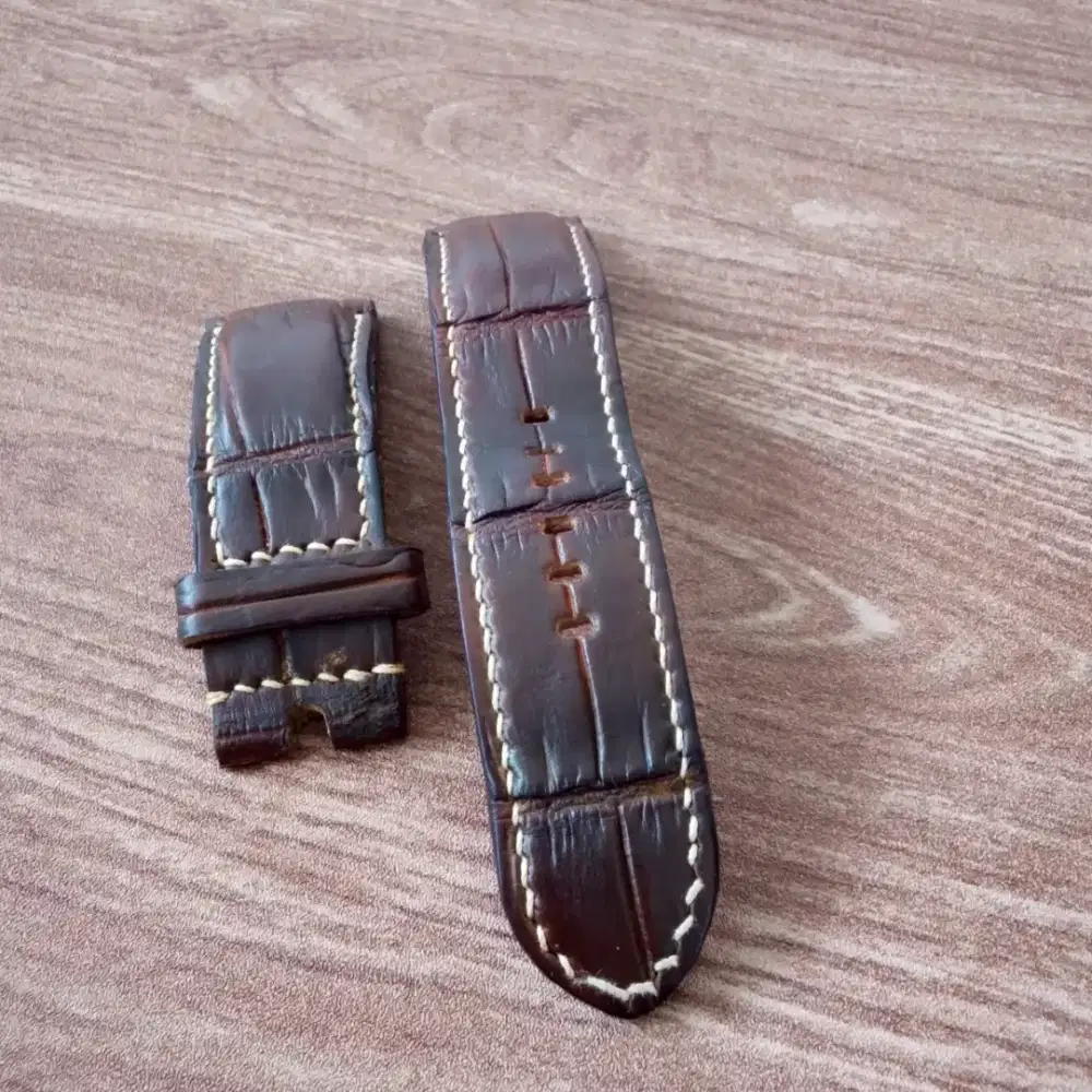 Strap Jam Panerai Style Kulit Brown Motif Croco