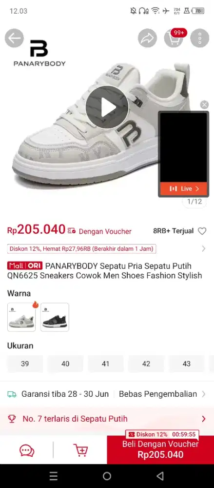 Sepatu original pemakaian sekali
