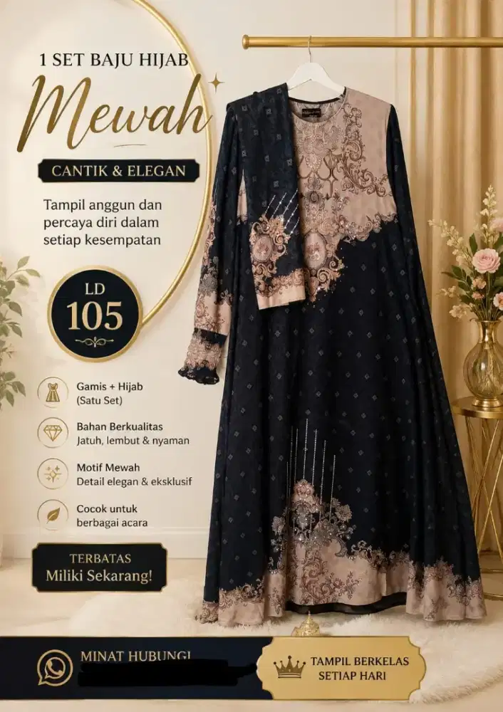Stelan baju muslim mewah