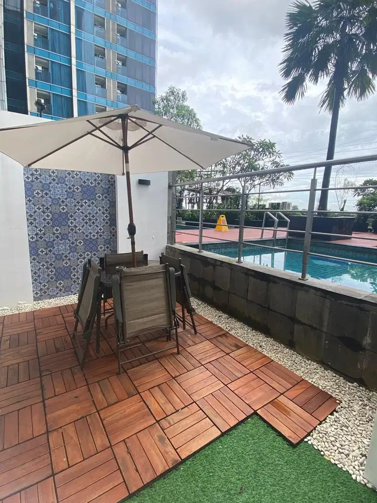 DIJUAL CEPAT!! UNIT SPECIAL FULL FURNISHED + TERAS , akses Pool, 200
