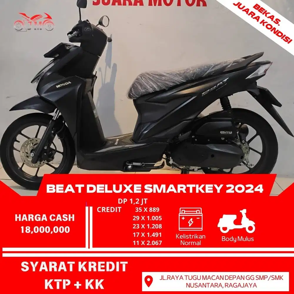 BEAT DELUXE SMARTKEY 2024 KONDISI SIAP PAKAI PAJAK PANJANG