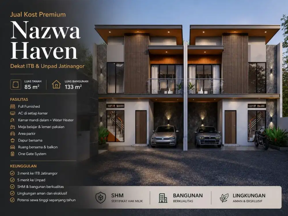 Kost Dekat ITB & Unpad Jatinangor – Full Furnished, One Gate System