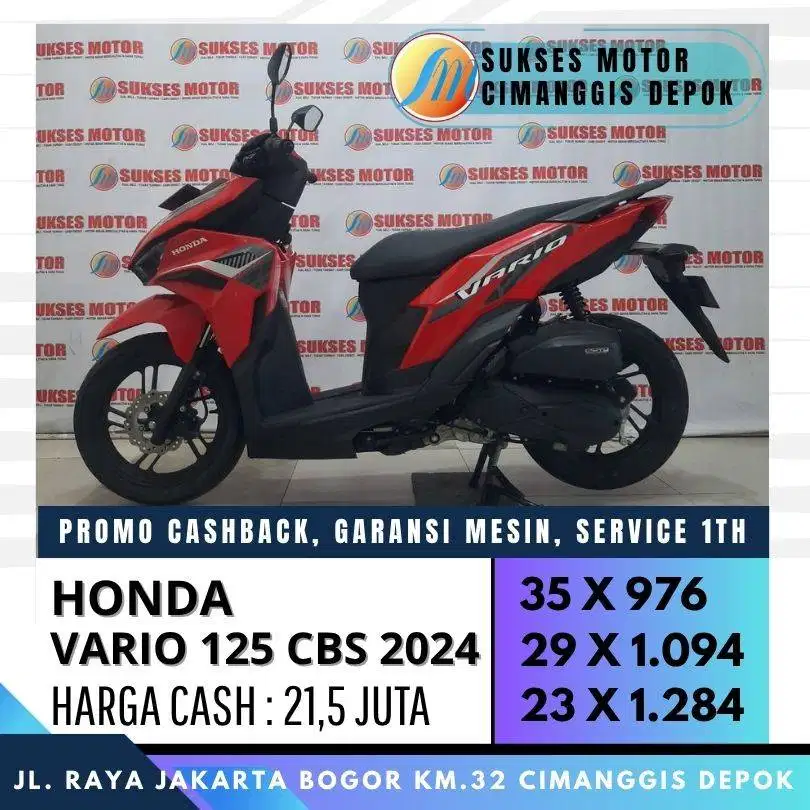 HONDA VARIO 125 ESP CBS 2024 MULUS CASH KREDIT COVER SEJABODETABEK