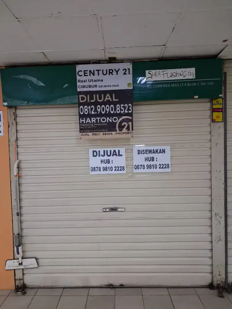 Dijual atau disewakan kios di itc cempaka mas