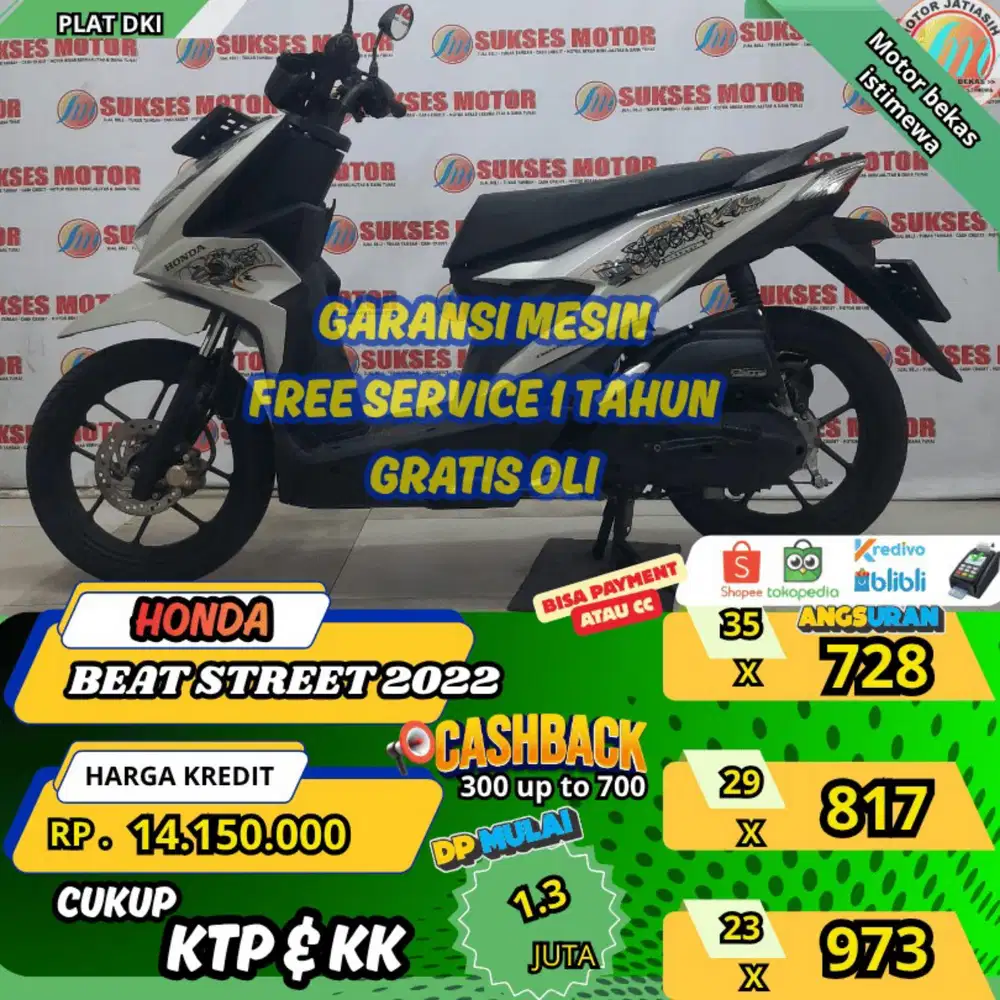 HONDA BEAT STREET 2022 BISA PAYMENT SPYLATER KREDIVO & CC(SUKSESMOTOR)