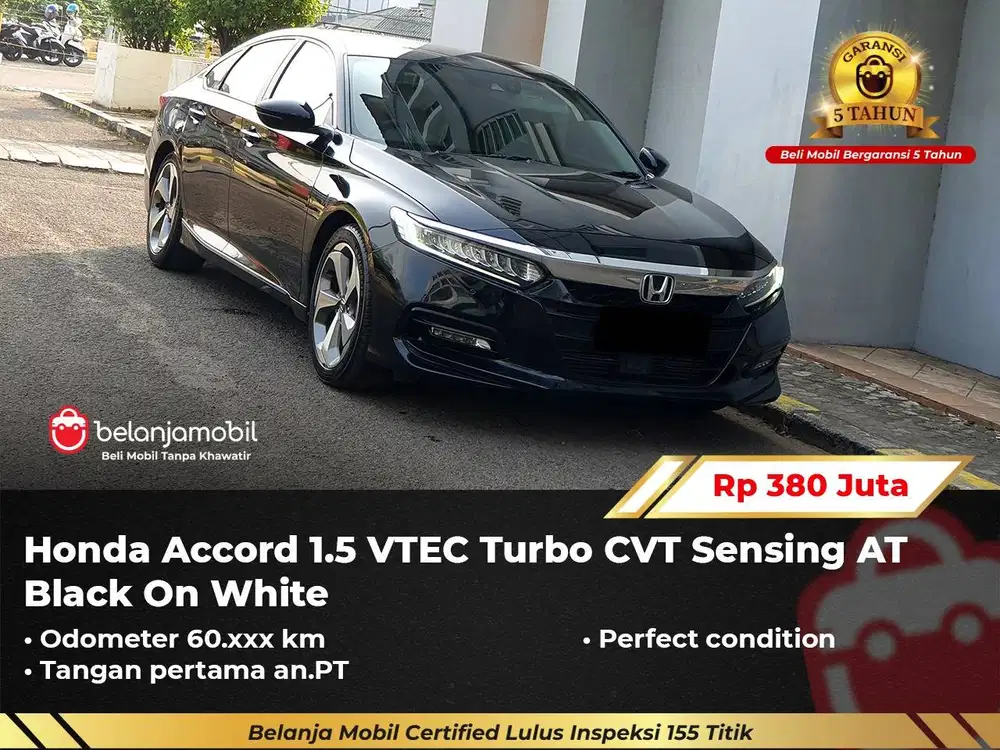 [ GARANSI 5TH ] Honda Accord 1.5 VTEC Turbo Sensing AT 2021/2022