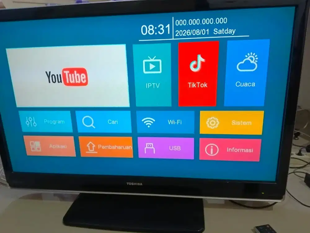 Tv toshiba 42 inch dijual karena jarang dipakai.