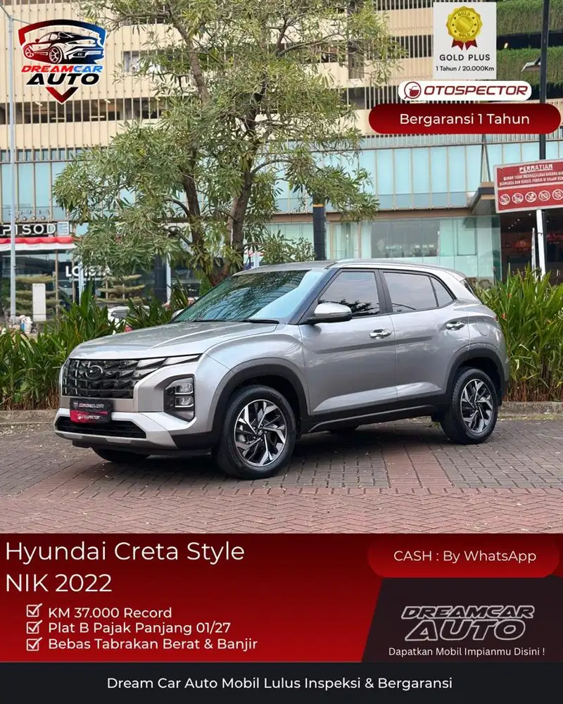 [ LOW KM ] Hyundai Creta IVT Syle 2022 Silver non prime trend