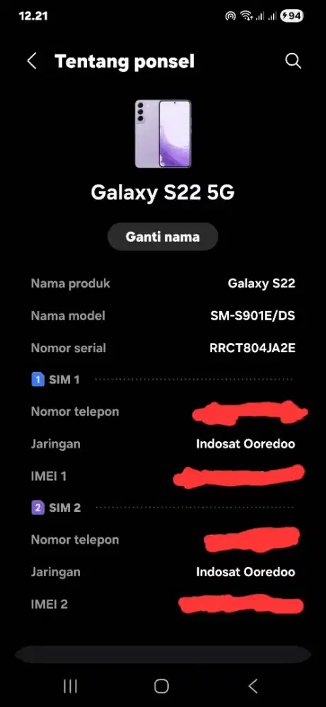 Samsung Galaxy S22 5G 8/256 Fullset No Minus Masih Orian Eks SEIN