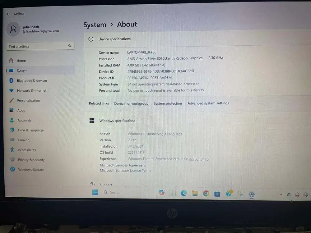 Laptop HP second