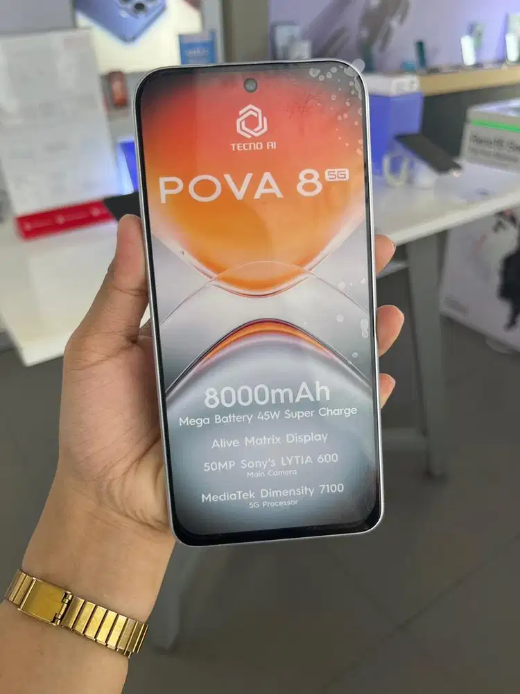 Pova 8 baterai 8000mah suport game ram besar