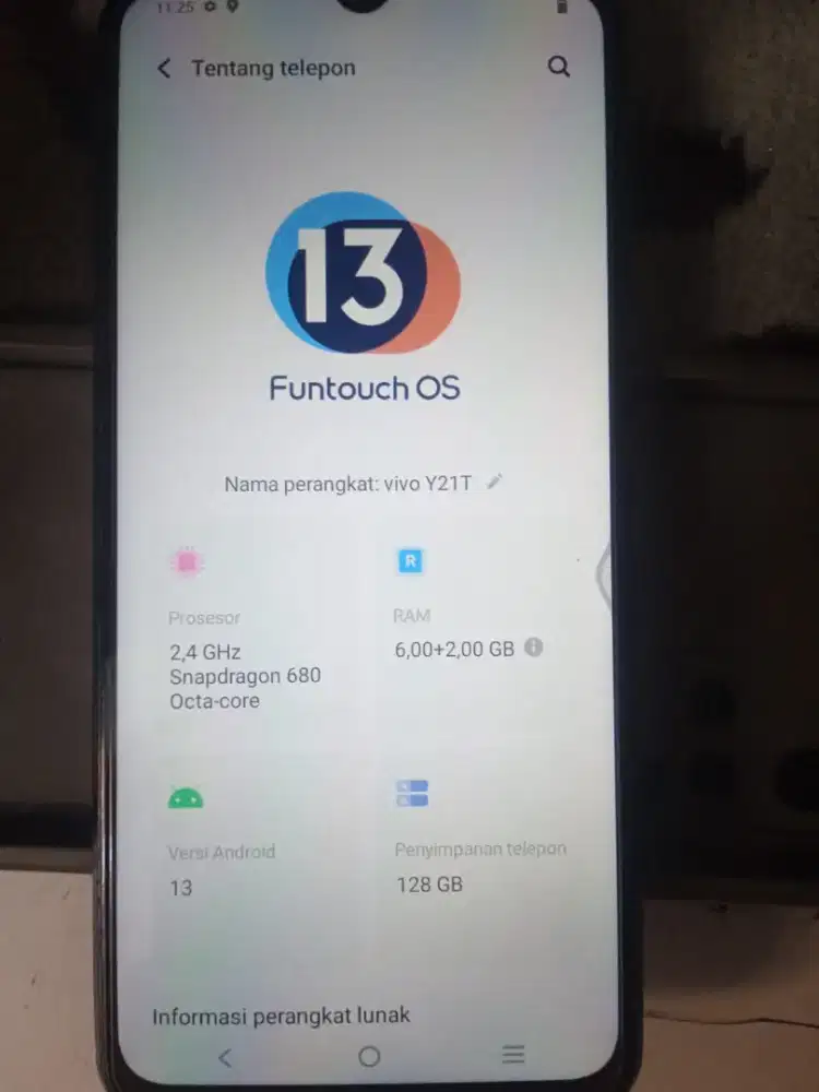 Vivo y21t ram 6+2 /128 gb warna biru