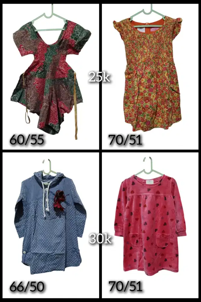 Baju bekas dress preloved anak perempuan usia 5-7 tahun