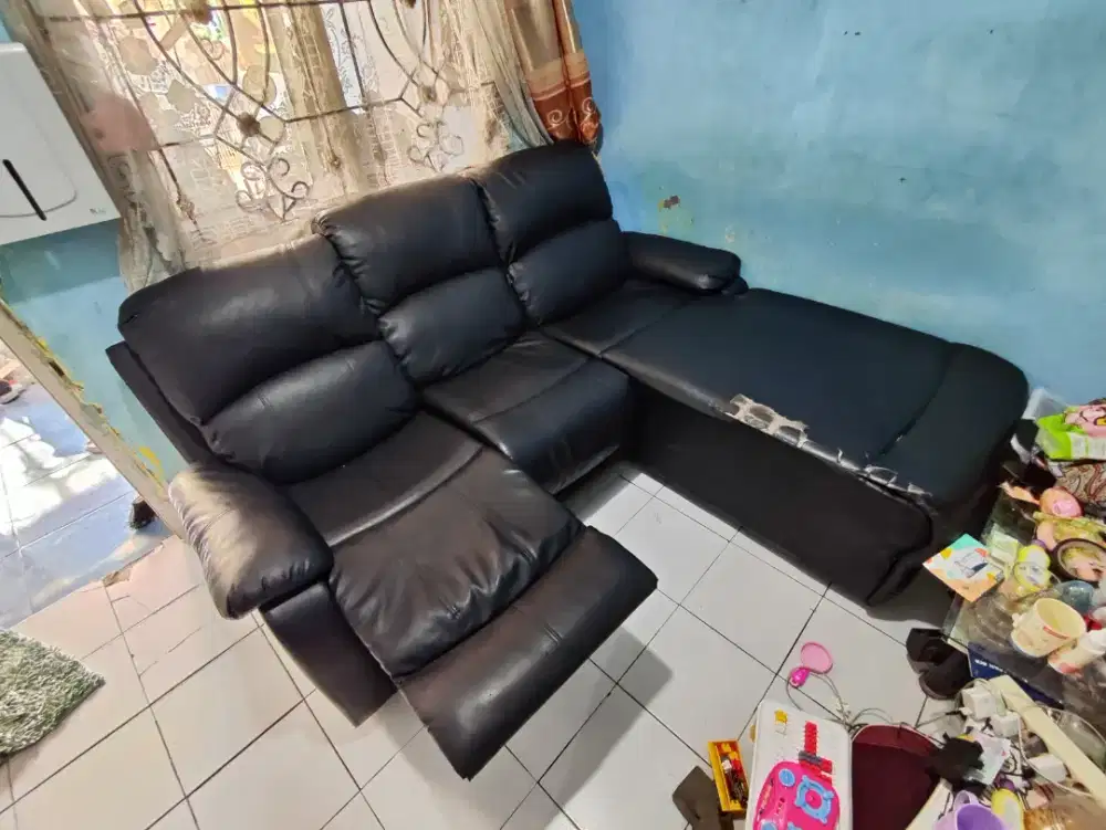 Sofa L Selma kulit Recliner