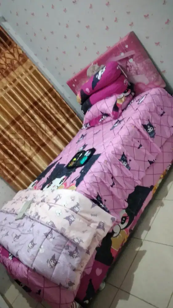Bed sorong warna pink uk 120×200