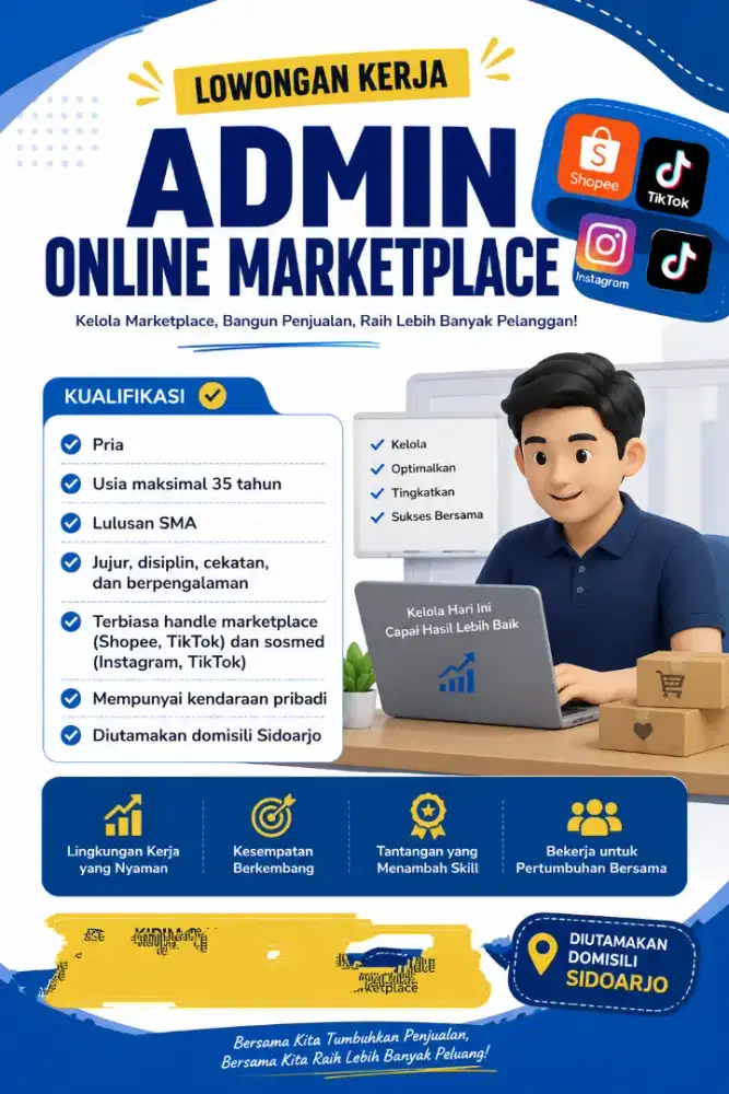 Dibutuhkan CEPAT! Admin Marketplace Online Sosial Media