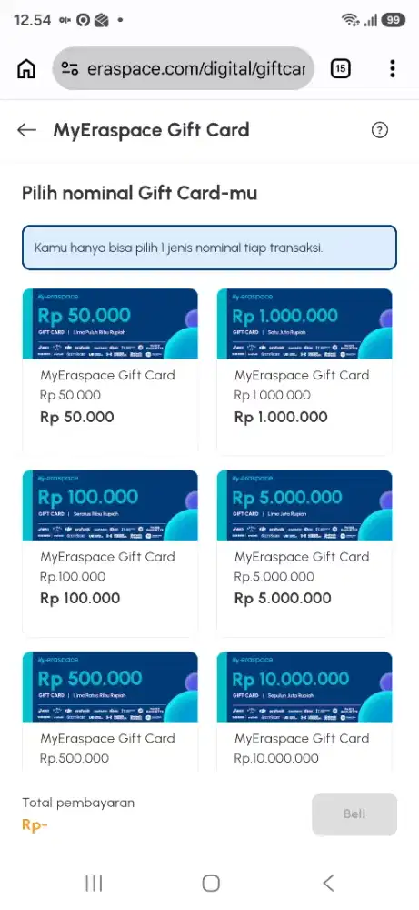 Voucer Eraspace 25jt