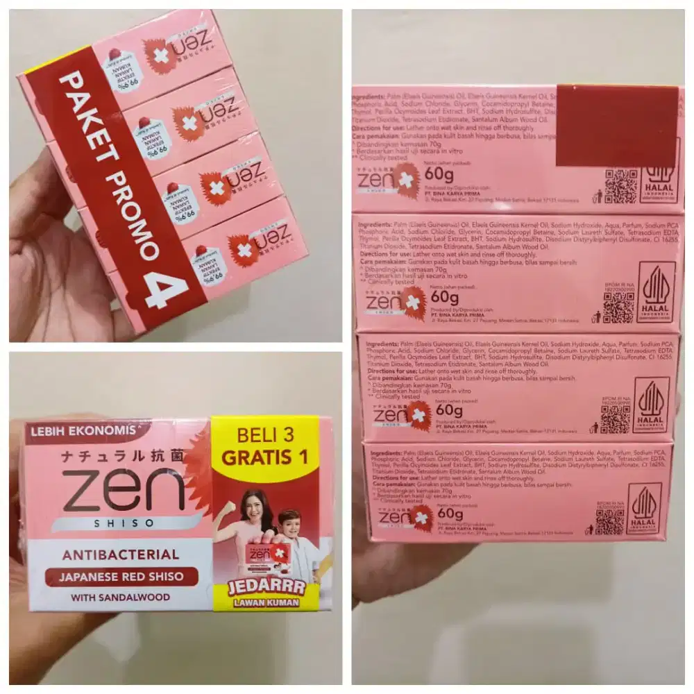 Zen Sabun Batang Japanese Red Shiso 4 pcs