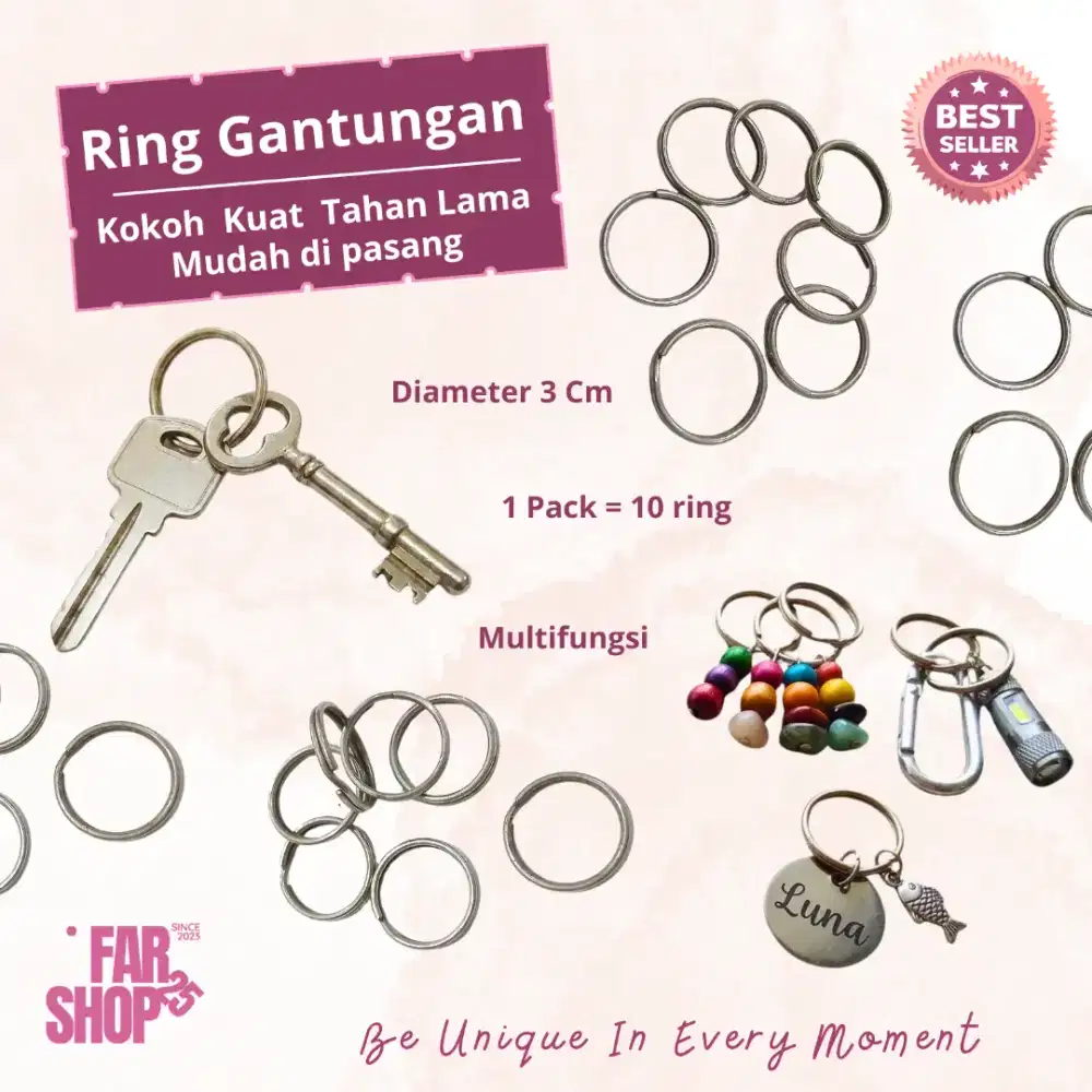 10 pcs Ring Gantungan besi 3 cm kuat tahan lama multifungsi