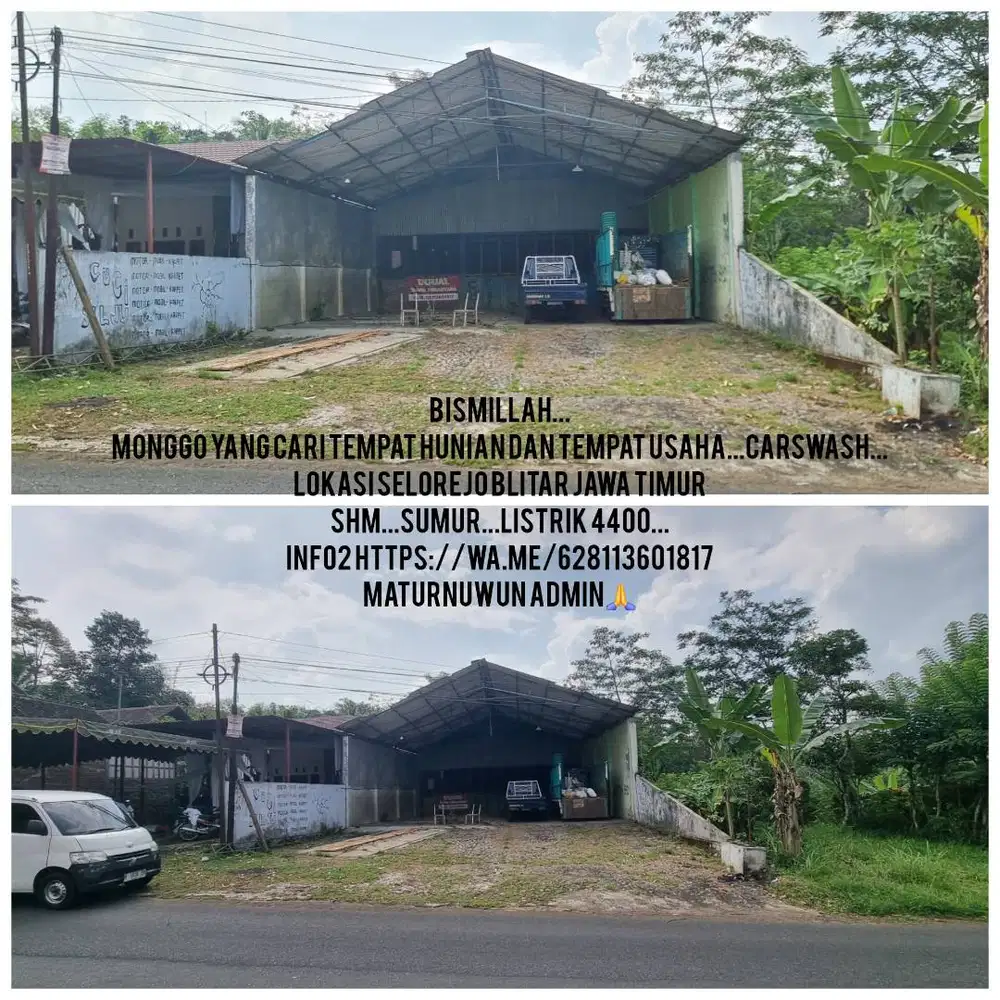 Bangunan gudang bekas cucian dan rumah..
