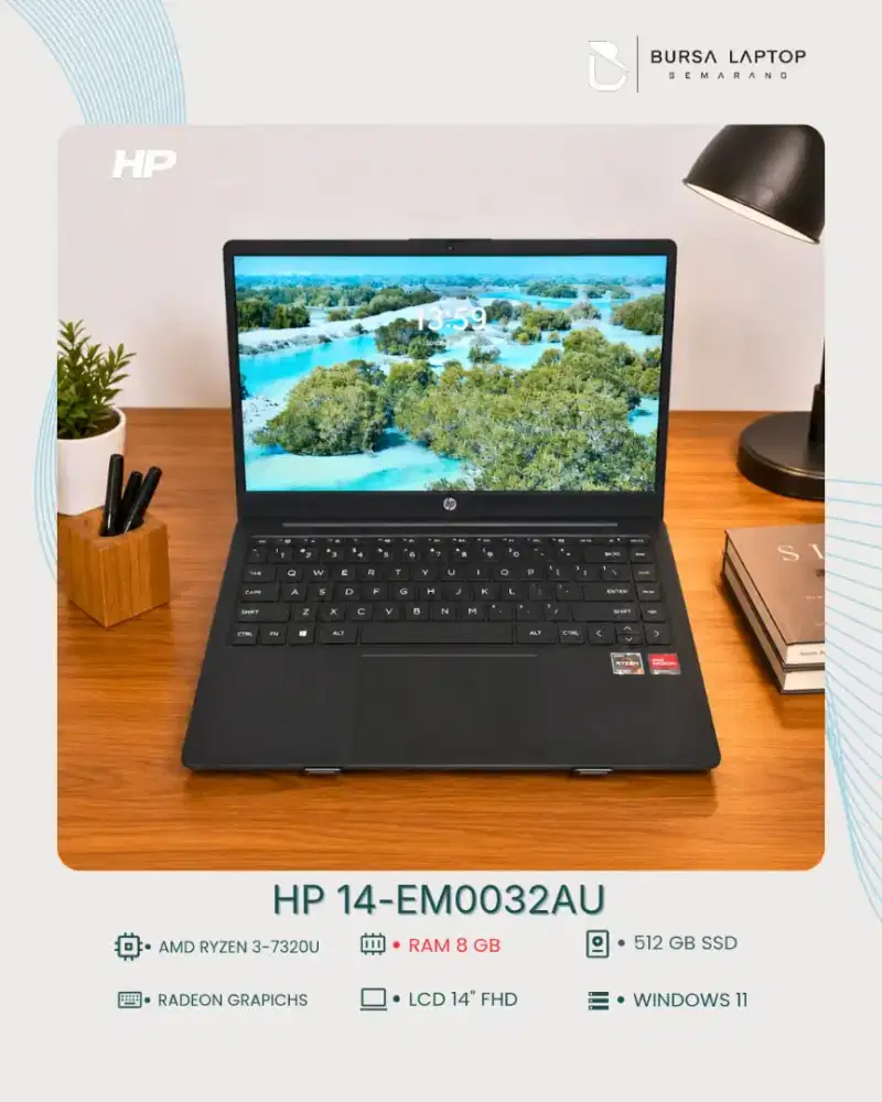 Laptop Hp 14-eM Ryzen3 7000series Ram8GB Ssd 512GB