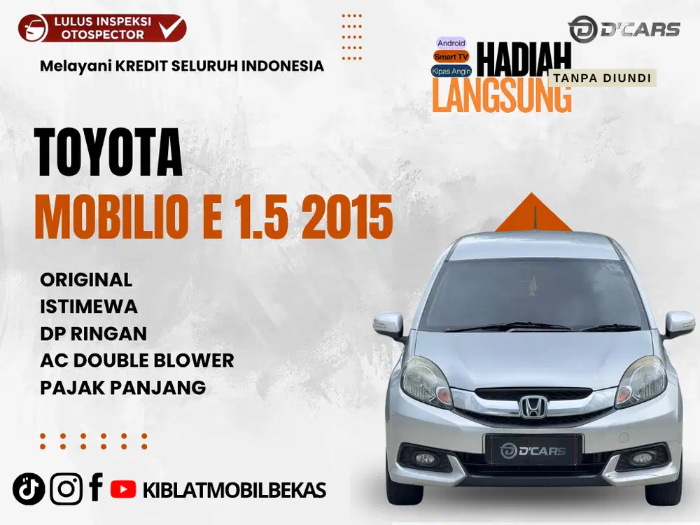 DIJUAL HONDA MOBILIO E MATIC 2015 LOW KM