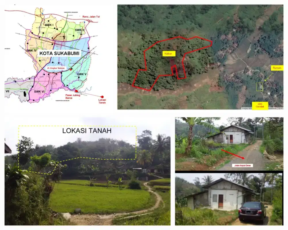 di Jual : Tanah 28.877M2, gratis Rumah  di Kec, Gegerbitung- SUKABUMI