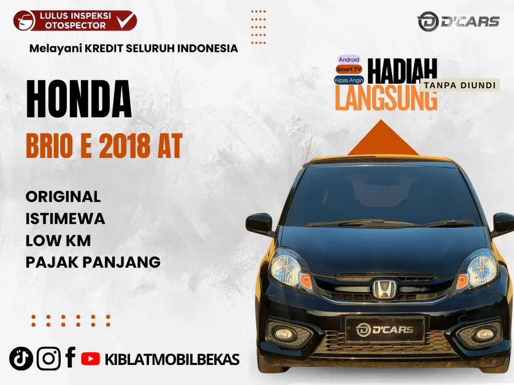 DIJUAL HONDA BRIO E MATIC 2018 LOW KM