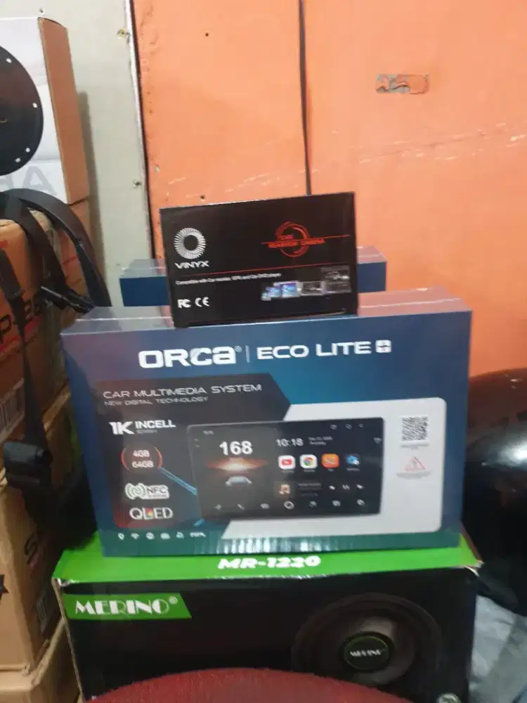Android ORCA Layar Qled 9inchi Ram4/64gb NFC+Camera mundur+Psang