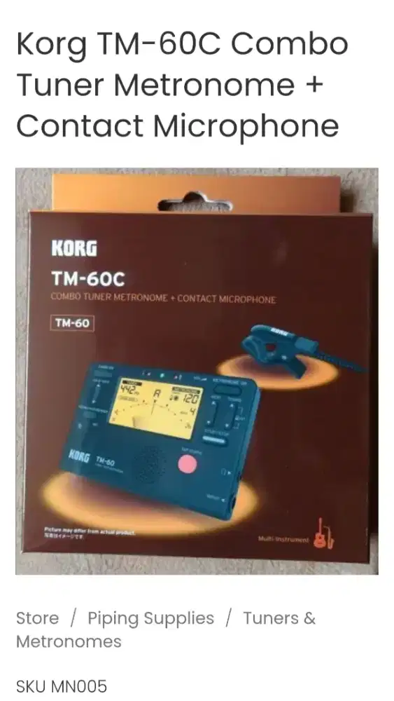 Korg TM-60C Combo Tuner Metronome+Contact Microphone