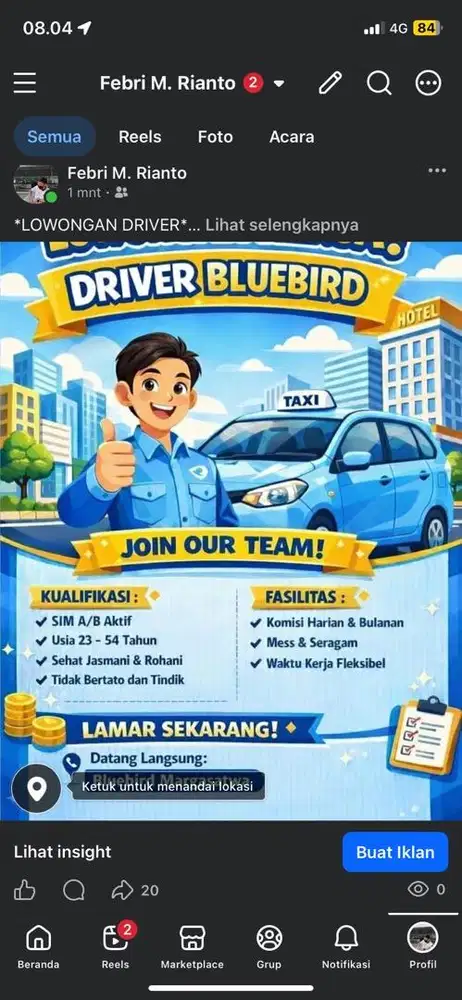 Driver Taksi Bluebird