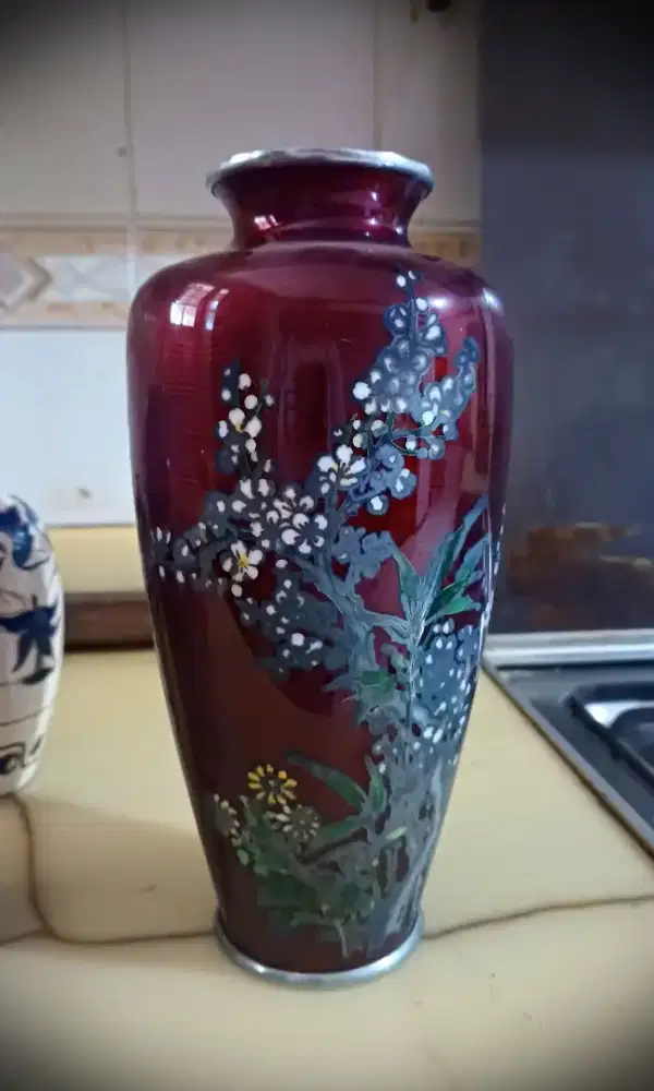 Vas Cloisonné Ginbari Jepang Antik