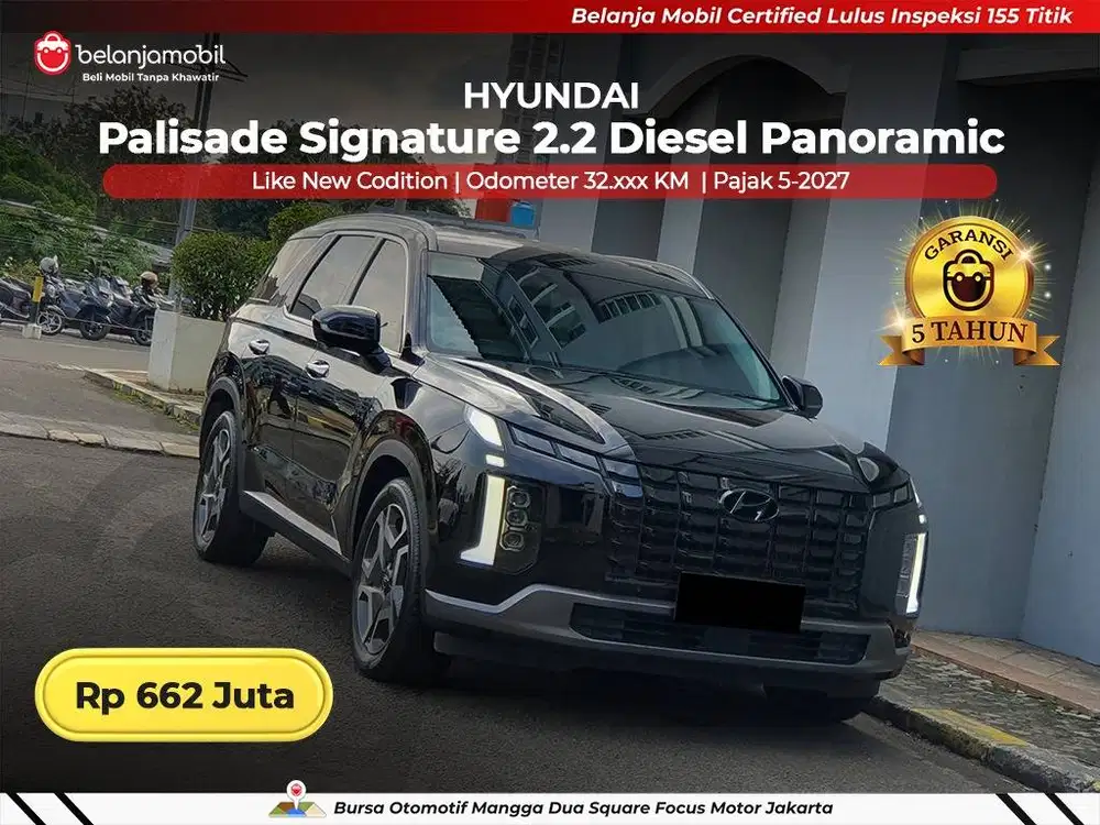 [ GARANSI 5TH ] Hyundai Palisade Signature 2.2 Panoramic AT 2023/2024