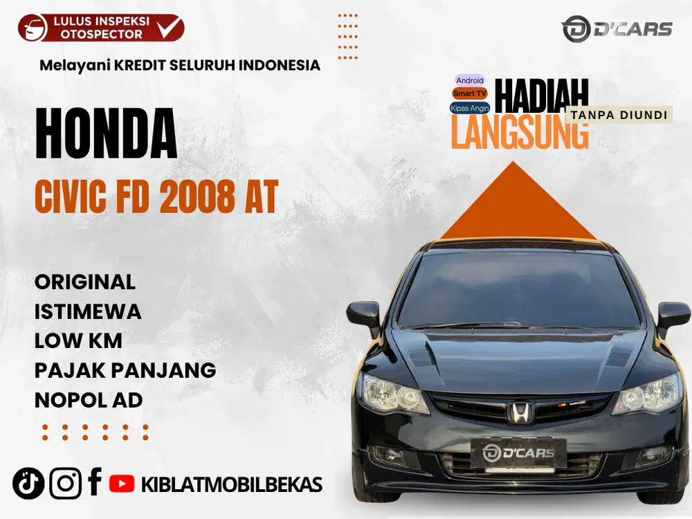 DIJUAL HONDA CIVIC FD 1 MATIC 2008 NOPOL AD
