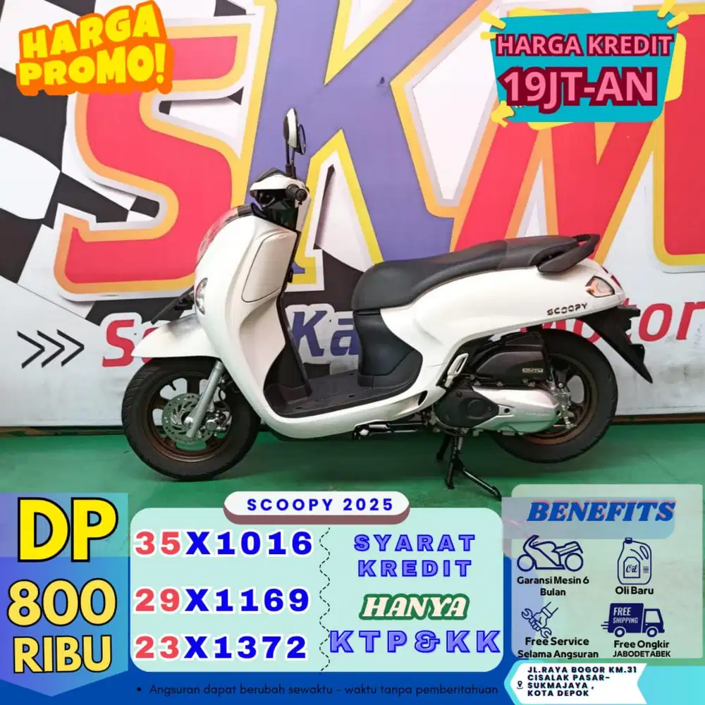 ( scoopy tahun 2025 dp:800 garansi mesin 6bulsn cash credit